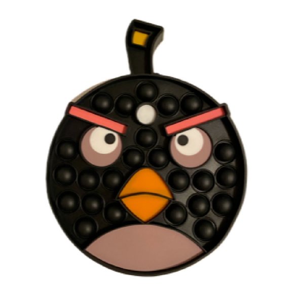 Large Fidget Toy Pop Its Black Angry Bird - Picture 1 of 1